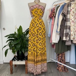 Free People Gold Culotte Bodysuit - Size XS (EUC)